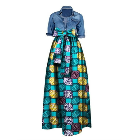 Printed Chiffon Dress - Bohemian Print Women Long Chiffon Skirt Casual Dress