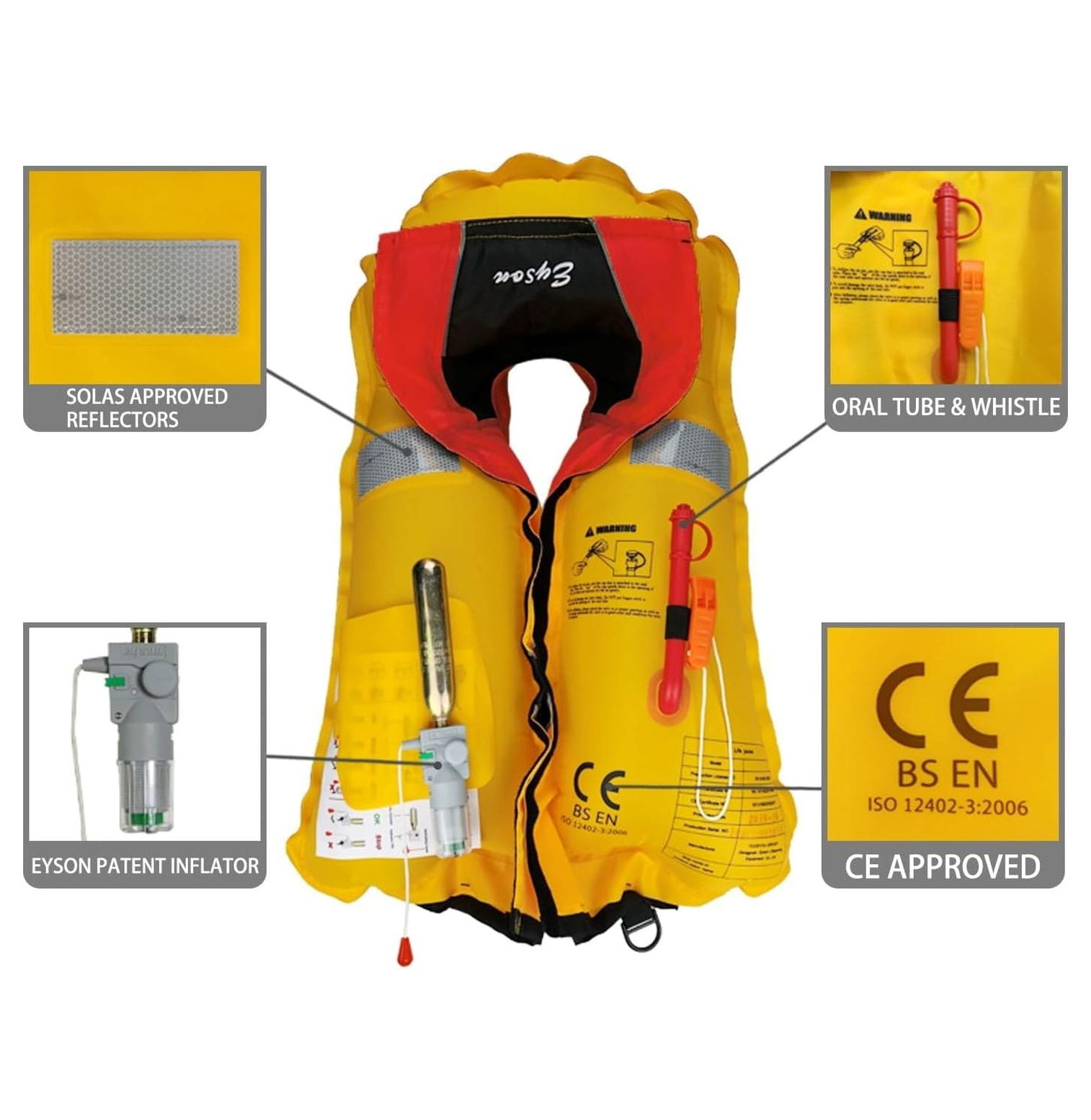 Inflatable Life Life Vest Basic Automatic/Manual (639 Red Auto)