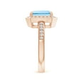 thumbnail image 3 of Angara Natural 2 Ct. Aquamarine with Diamond Halo Ring in 14K Rose Gold for Women (Ring Size: 3), 3 of 9