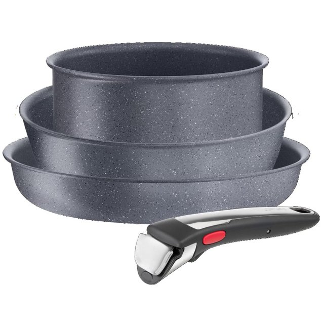 Juego de Sartenes T-fal Ingenio Natural On Azul con Mango Extraíble y Revestimiento Antiadhesivo par