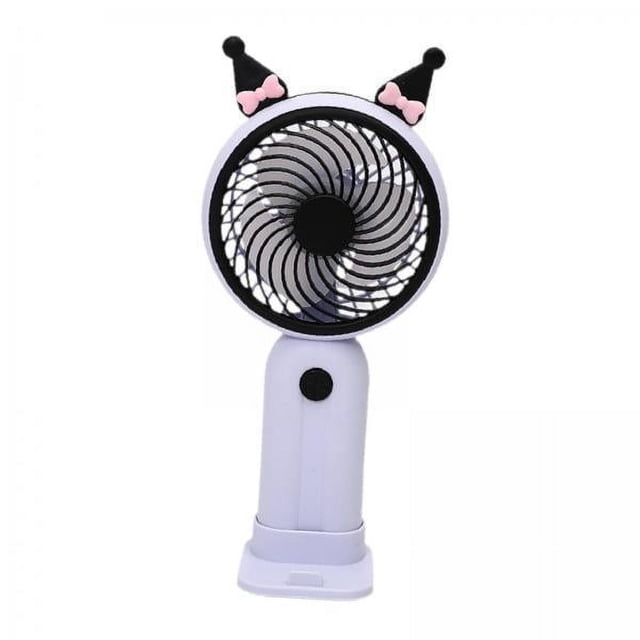 4x Ventilador Portátil De Mano 1 Ventilador De Refrigeración Ligero De Velocidad Del Viento Para El Hogar Al Aire Libre Mujeres Orejas Negras