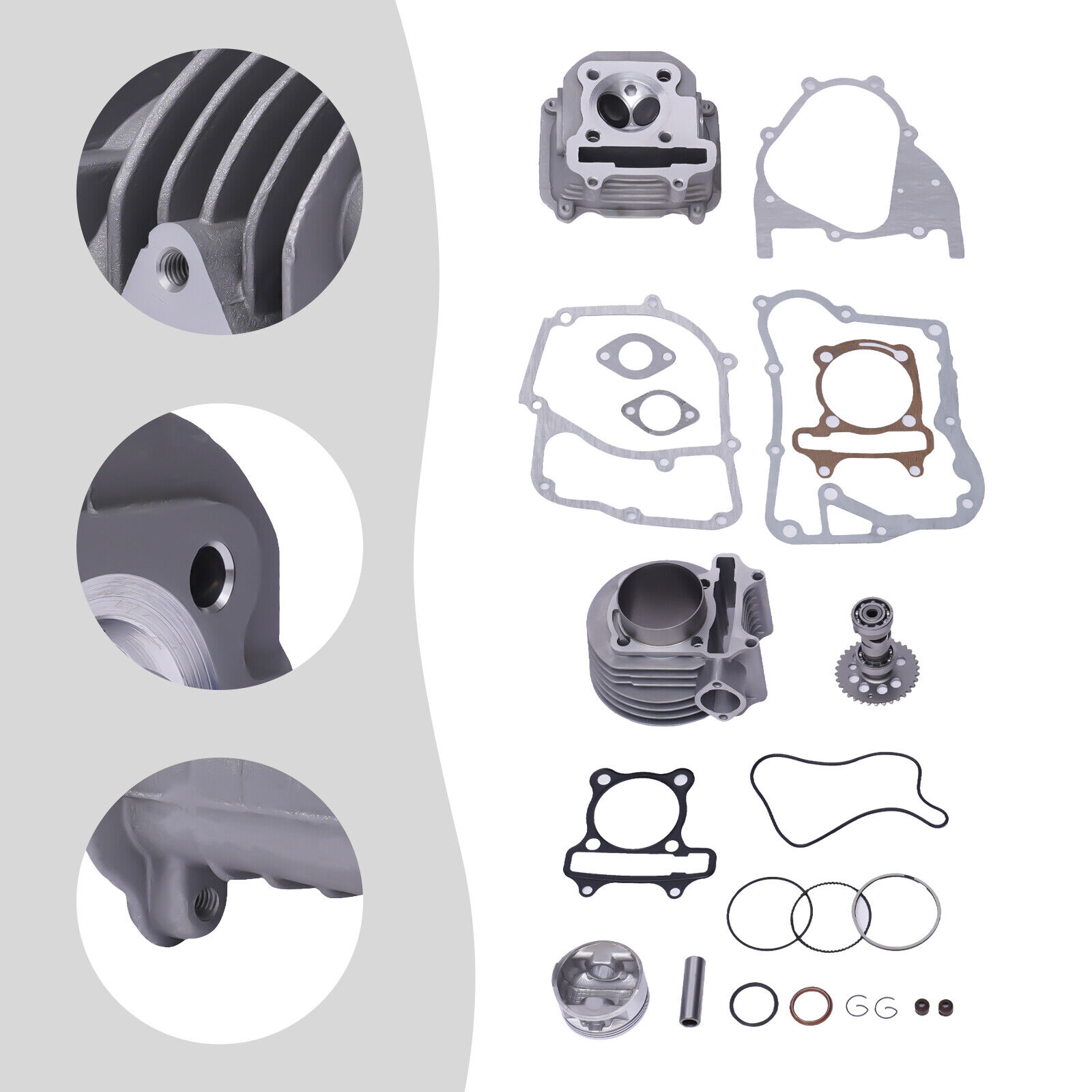 80cc Big Bore Kit GY6 50cc Big Bore Cylinder Kit 64mm Valve Racing 80cc Big Bore Kit GY6 50cc Big Bore Cylinder Kit 64mm Valve Racing