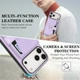 thumbnail image 4 of Detachable Magnetic Phone Cases Compatible with iPhone 17 Pro Max, Case with Card Holder, Compatible with Magsafe, Classic PU Leather Kickstand Wallet Phone Cover for iPhone 17 Pro Max, Purple, 4 of 8