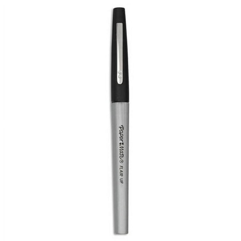 Paper Mate Flair Felt Tip Stick Pens, 0.4mm Pen Point, Black Ink - 12 / Box