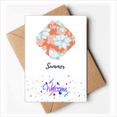 thumbnail image 1 of Green Orange Flower Paint Welcome Back Greeting Cards Envelopes Blank, 1 of 3