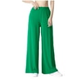 thumbnail image 7 of FAIWAD Women's Wide Leg Comfy Pants Elastic High Waisted Loose Lounge Lightweight Flowy Palazzo Pants, 7 of 7