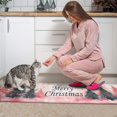 thumbnail image 4 of Christmas Kitchen Rug Set of 2 Non Skid Kitchen Mats for Floor,Merry Christmas Pink Triangle Tree Kitchen Runner for Bathroom,Room Outdoor (47x17+30x17in), 4 of 7