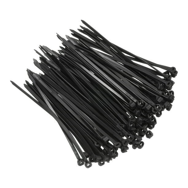 Uxcell 100Pcs Push Mount Zip Ties 4 Pulgadas Soportes de Bridas de Cable de Nylon, Negro