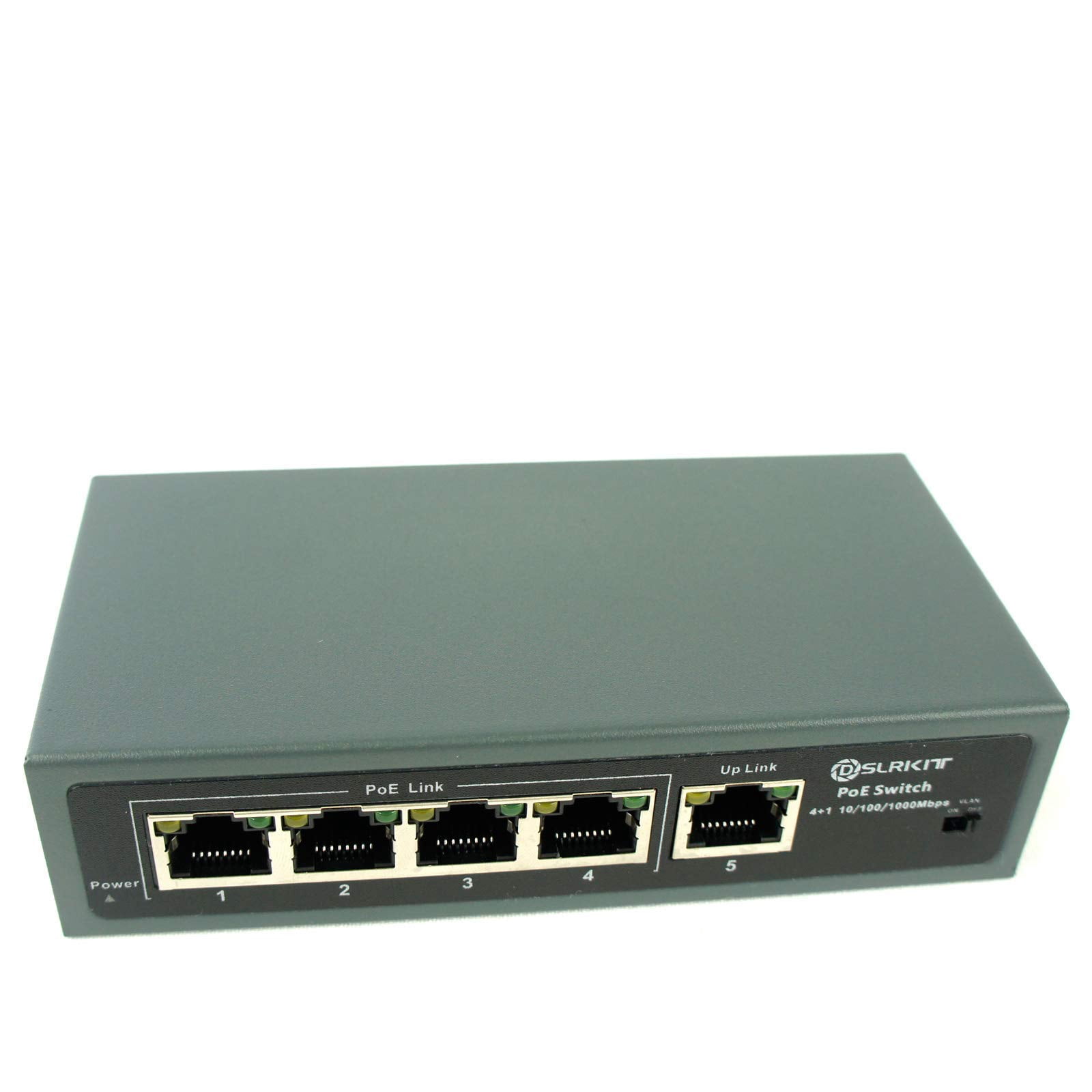 DSLRKIT Gigabit 5 Ports 4 PoE+ Switch IEEE 802.3af/802.3at Endspan PSE(1,2+/3,6-) Power Over Ethernet 52V/1.85A