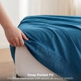 thumbnail image 3 of U by Bedsure Queen Sheets Set, 4 Pieces Deep Pockets Cooling Soft Polyester Microfiber Bed Sheets Set, Teal, 3 of 10