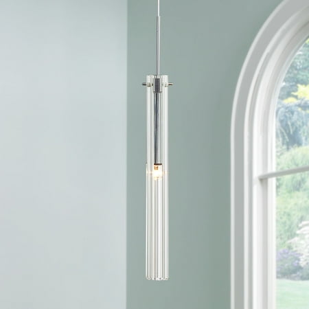 - Possini Euro Design Clear Glass Tube Mini Pendant Light