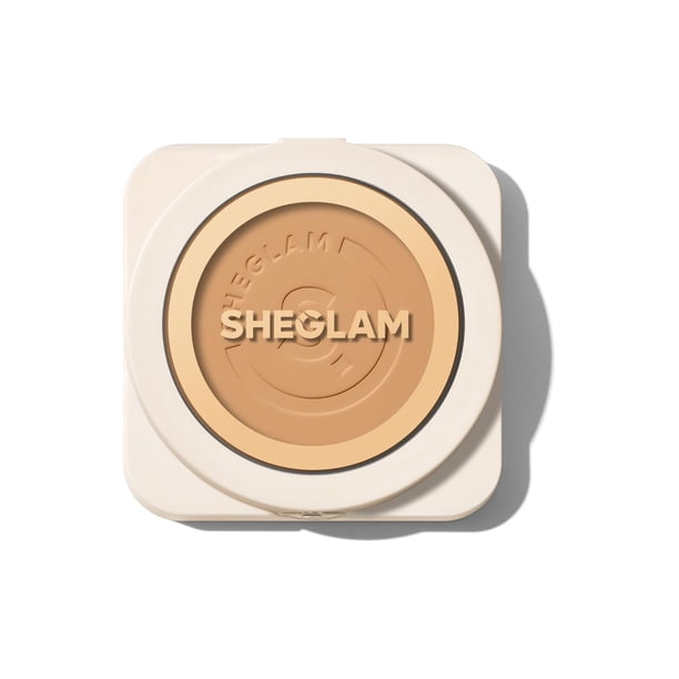 Base de maquillaje en polvo SHEGLAM Skin-Focus de cobertura total color melocotón