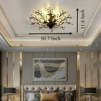 Miumaeov Crystal Chandelier Ceiling Light Metal Branches Pendant Lamp Fixture Home Office