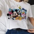thumbnail image 2 of Disney lindo Mickey Mouse Pato Donald princesa señoras pantalón corto Casual manga niñas camiseta estampado de dibujos animados camiseta cuello redondo pulóver, 2 of 5