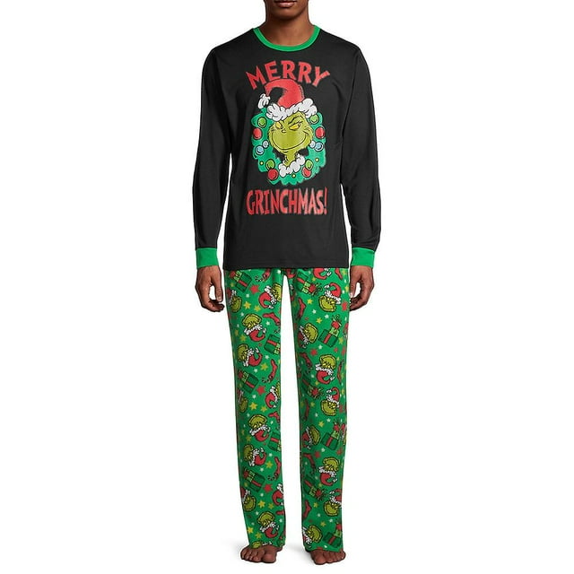 Pyjamas Assortis pour la Famille Grinch Pyjamas de Noël Festifs Ensemble de Pyjamas