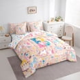 thumbnail image 2 of Castle Fairy Unicorn Letter B Bedding Comforter Set 7 Pieces for Kids,Kawaii Animal Full Bedding Set, 2 of 7