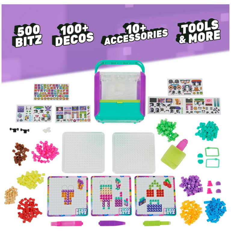 Game Party Pixobitz Studio Activity Kit - 2 Pack Bundle with Pixobitz Water  Fused Beads with Furry Friends Tattoos
