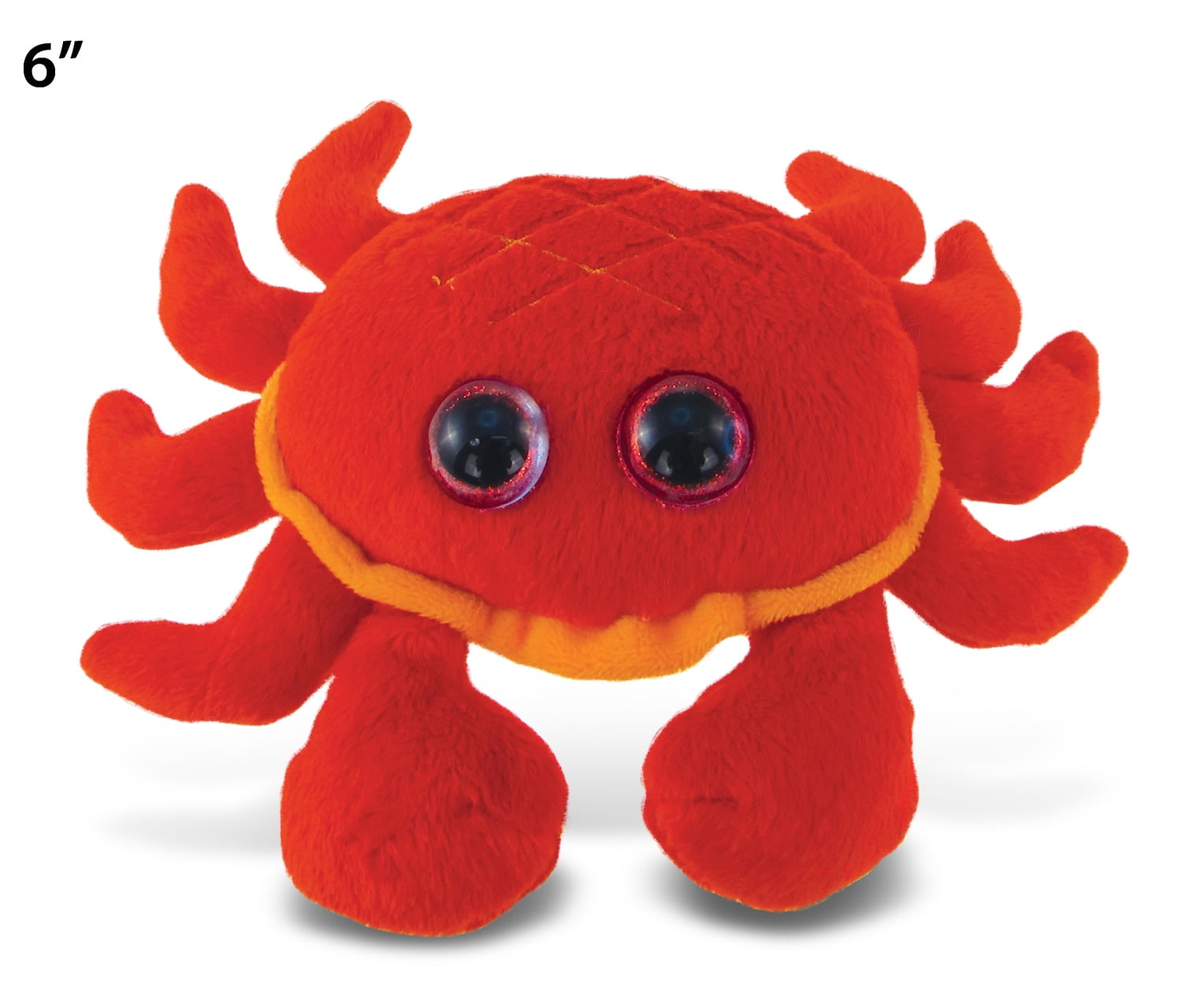 DolliBu Plush Crab Stuffed Animal - Soft Huggable Big Eyes Red Crab, Adorable Marine Life