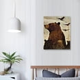 thumbnail image 4 of Nawypu  Vintage Animal Canvas Wall Art Forest Deer Bear Picture Art Prints  Brown Farmhouse Painting for Home Cabin Wall Decoration Gallery Wrapp Ready to Hang Each Piece, 4 of 5