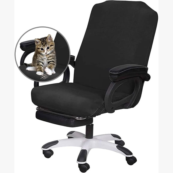 Office Chair Cover, Black, Removable with Zipper, Universal, High Back, Washable Protector