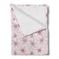 thumbnail image 2 of Botanical Soft Flannel Fleece Throw Blanket, Monochromatic Floral Pattern with Illustrated Blossom, Cozy Plush for Indoor and Outdoor Use, 50" x 70", Dried Rose White, by Ambesonne, 2 of 5