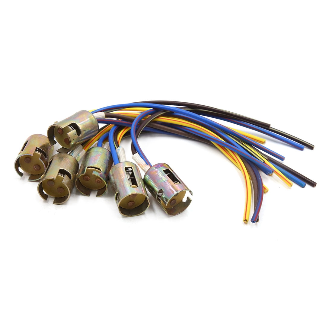 6pcs Metal Car 1157 Turn Signal Light Extension Wire Harness Socket