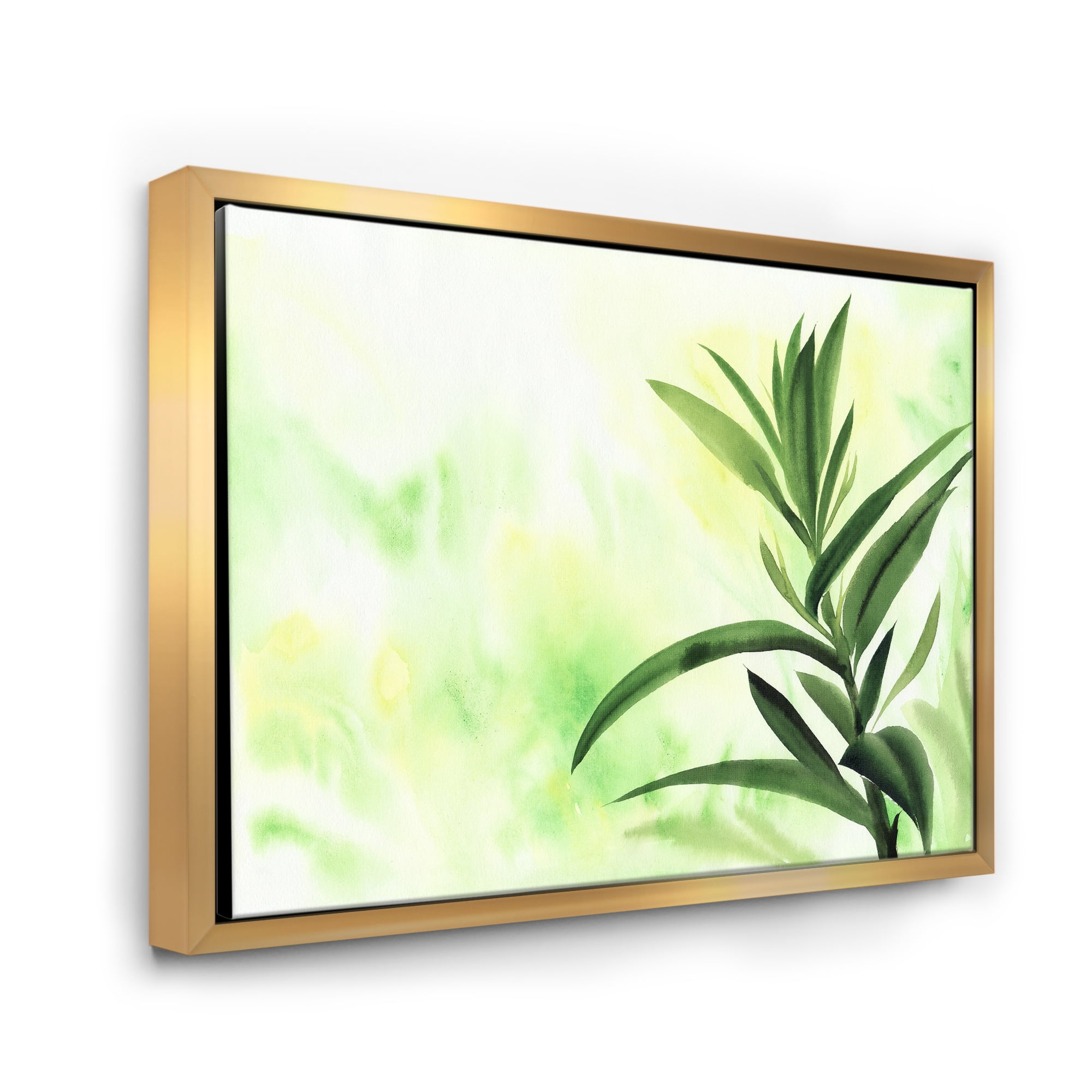 Designart 'Bamboo Palm Detail I' Traditional Framed Canvas Wall Art Print