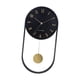 thumbnail image 5 of Reloj de pared nórdico con péndulo, funciona con pilas, sin tictac, decorativo, de hierro. Negro, 5 of 9
