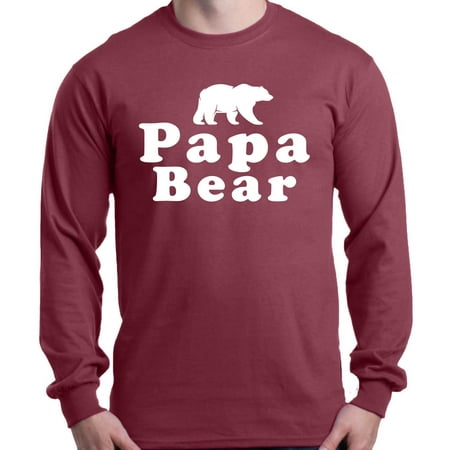 Fathers Day Gifts For Dad Shop4Ever Men's Papa Bear Father's Day Gift for Dad Long Sleeve Shirt ()