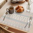 thumbnail image 3 of Blue Grey Boho Striped Placemats Set of 6 Southwestern Ethnic Tribe Vintage Place Mats Indoor Wipeable Table Mats Washable Cloth Dining Table Placemats for Kitchen Holiday Party Home Decor 13x19 Inch, 3 of 9