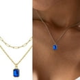 thumbnail image 2 of T-HOTLYST Sophisticated 18k Gold Plated Necklace Layered Necklace Showcasing December Birthstones And Elegant Rectangular Design, 2 of 18