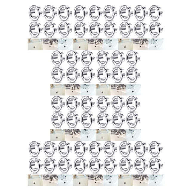 Moyic 6Pcs Overflow Cover Sturdy Easy Installation Round Spares Plastic Tidy Household Caps Basin Home Sink Accessories Insert 10piezas
