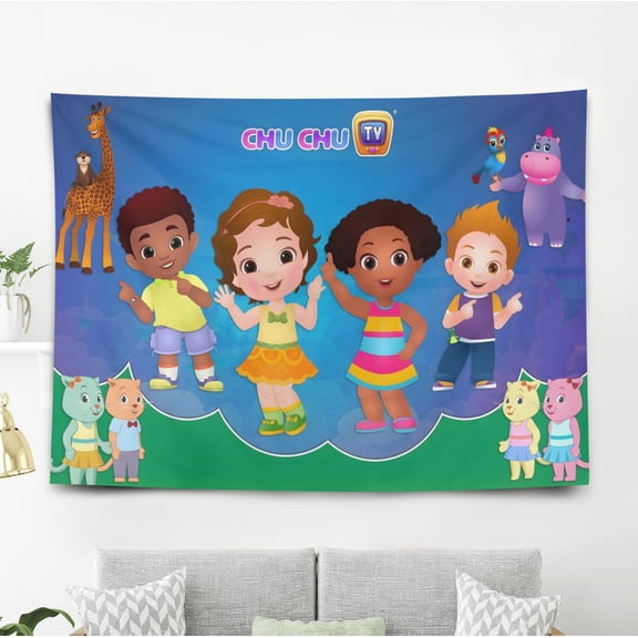 Chu Chu TV-Theme Anti-pilling Tapestry Gift Wall Hanging Backdrop for Room Bedroom Girls Fans Background Banner Party Birthday Supplies Decor59"×39"(150cm*100cm)