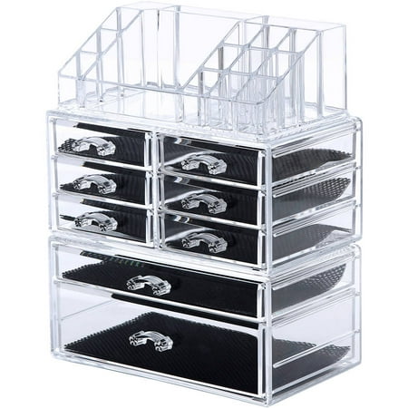 Songmics Makeup Organizer Cosmetic Storage Display Boxes Jewelry Chest -Piece Set