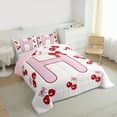 thumbnail image 4 of Feelyou Princess Monogrammed H Bedding Comforter Set, Fashion Ribbon Cherry Twin Comforter Sets, Teens Kids Girls Women Reversible Bedding Set, Luxury Bedroom Decor, 2-Piece, 4 of 9