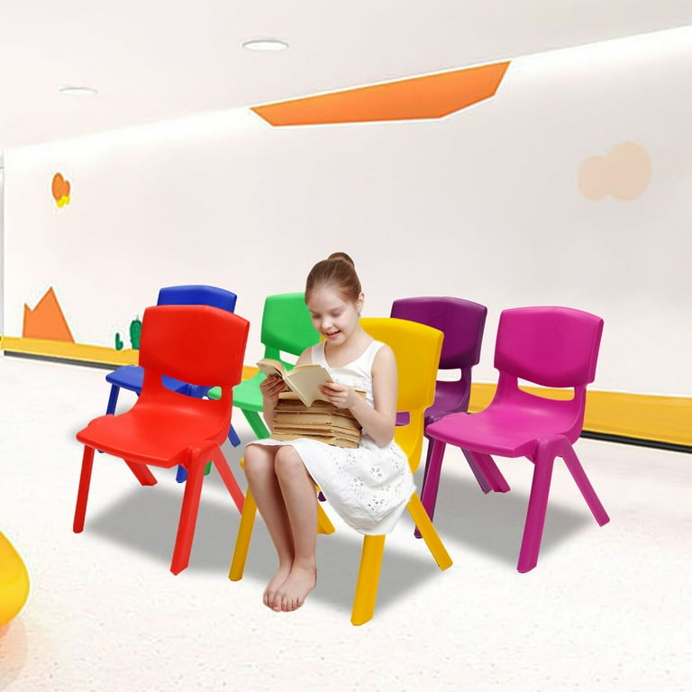 6 Pcs L Shaped Multicolor Stackable School Chairs Plastic Chairs Walmart