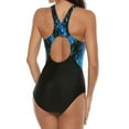 thumbnail image 4 of Tqyyweavej One Piece Swimsuits for Women Tummy Control Scoop Neck Color Block Bathing Suits Cutout Sleeveless Tight Beach Swimwear with Bra, 4 of 5
