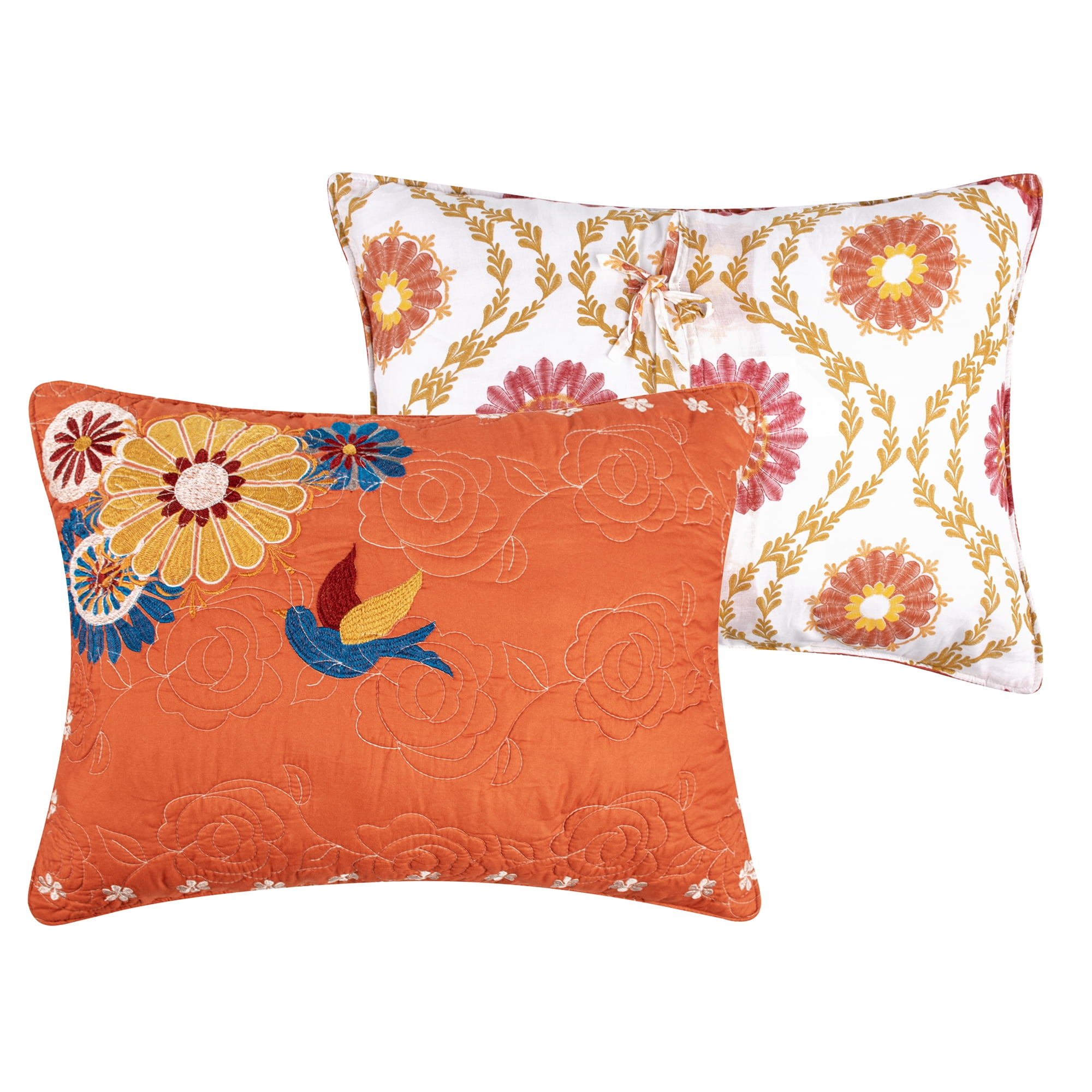 Barefoot Bungalow Topanga Boho Folk Art Quilt Set, Reversible, 3-Piece Full/Queen