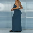 thumbnail image 3 of Robe de Soirée Ajustée Sans Manches Dos Ouvert Couleur Unie pour Femmes, 3 of 5