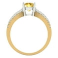 thumbnail image 4 of 1.27 ct Round Cut Simulated Yellow Diamond Solitaire with Simulated Diamond Accents 18K Yellow/White Gold Womens Engagement Ring, 4 of 5