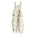 thumbnail image 3 of JURANMO Happy Easter Day Women's Jumpsuits Summer Cotton Linen Casual Sleeveless Rompers & Overalls Loose Fit Spaghetti Strap Wide Leg One Piece Pants Multicolor XXXL Daily Sales, 3 of 6