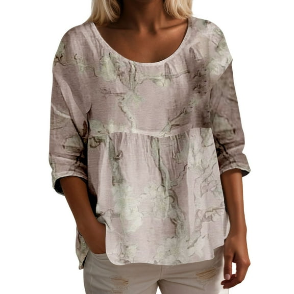 Womens Long Sleeve Shirts Tops Casual With Crewneck Short Sleeves Versatile Basic Fall Clothes for Women Tees Blouses Pink 2XL