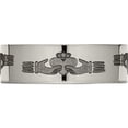 thumbnail image 3 of Titanium Polished Claddagh Laser Design 8mm Flat Band (Size 7) Made In China tb3n-7, 3 of 5