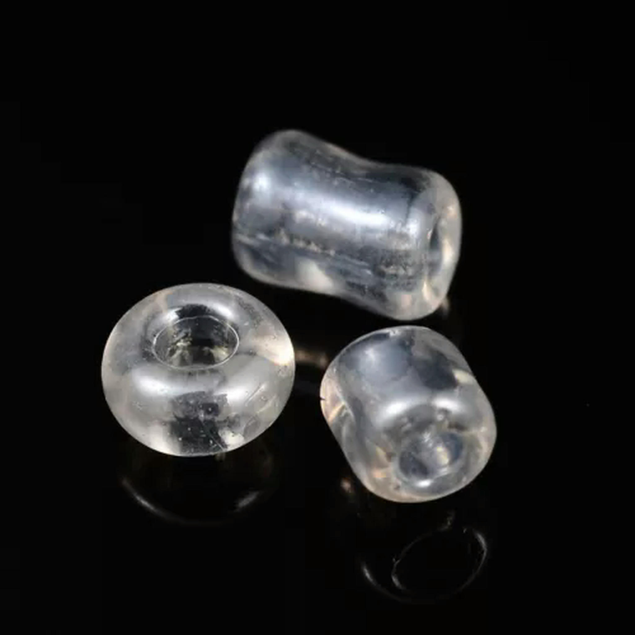EOEMY 30000Pc/Pound Transparent Colours Lustered Glass Tiny Beads Round Loose Bead 2mm-Clear