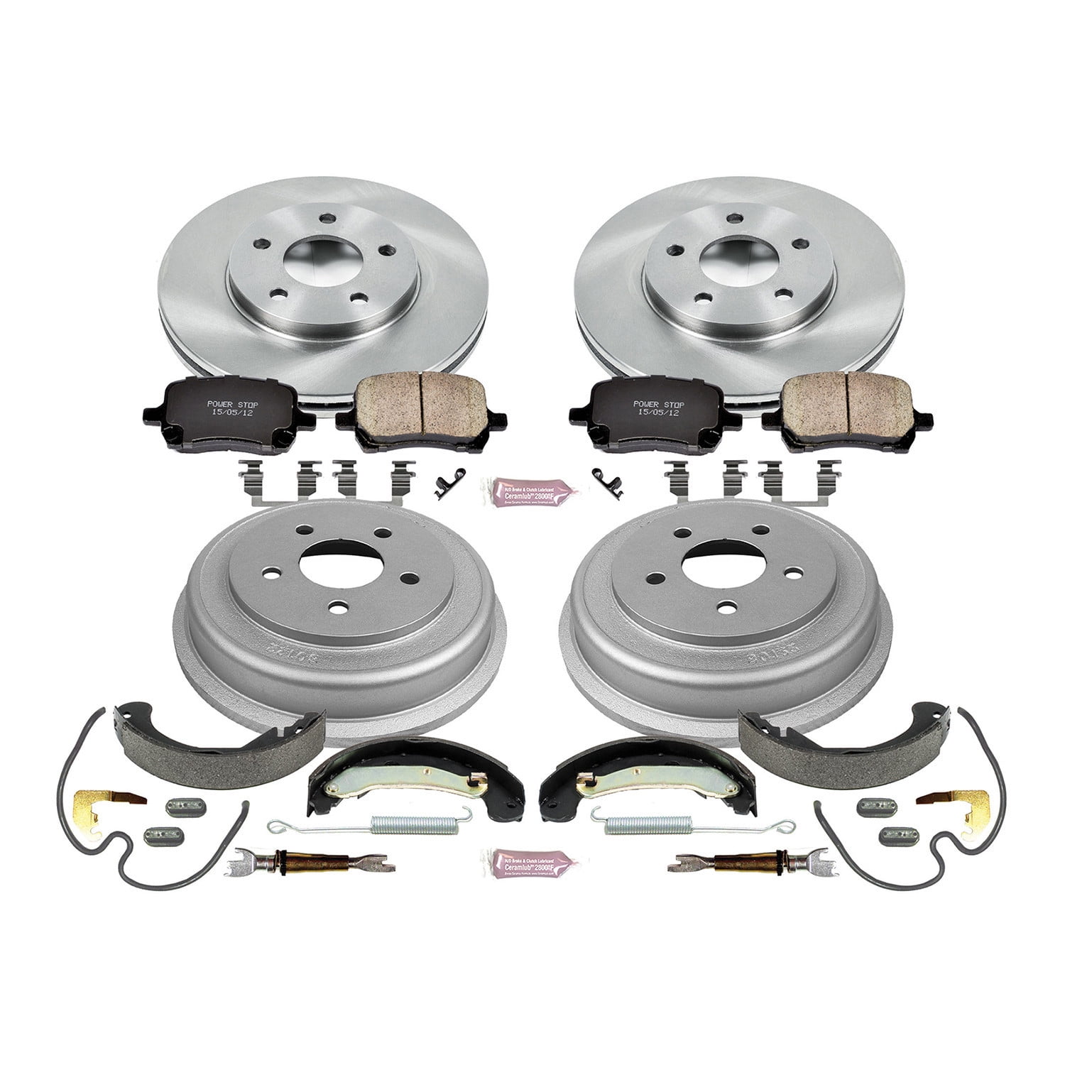 Power Stop Front and Rear Stock Replacement Drum and Shoe Kit KOE15222DK