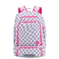 thumbnail image 2 of J World Unisex Packmate 2 in 1 Backpack With Built-in Lunch Bag, Lavender Checkers, 2 of 8