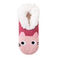 thumbnail image 3 of Fabrcox Womens Plush Indoor Slipper Socks, Christmas Holiday Print, Non Slip Grippers Cozy Winter Fuzzy Socks, Loungewear Sleep Socks for Home (E), 3 of 6