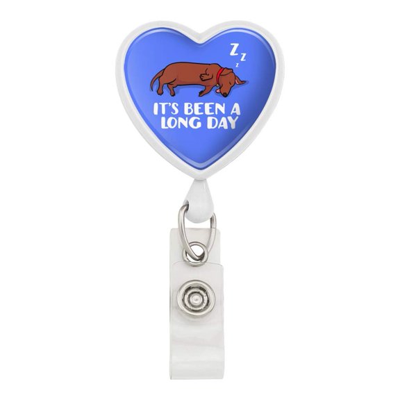 It's Been A Long Day Dog Dachshund Heart Lanyard Retractable Reel Badge ID Card Holder