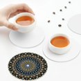 thumbnail image 7 of Pofeuu Dot Mandala Print Leather Coasters Set of 6, Round Cups Mugs Mat Pad for Home Kitchen Heat Resistant Drink Coasters,Round Shape, 7 of 7