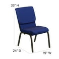 thumbnail image 4 of BizChair 4 Pack 18.5''W Stacking Church Chair in Navy Blue Patterned Fabric - Gold Vein Frame, 4 of 10